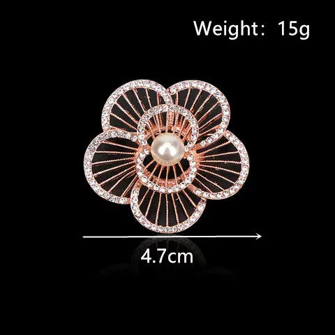 Diamond Encrusted Versatile Pearl Flower Corsage For Women, Versatile Shawl Button Collar Pin Brooch, Accessories, Clothing